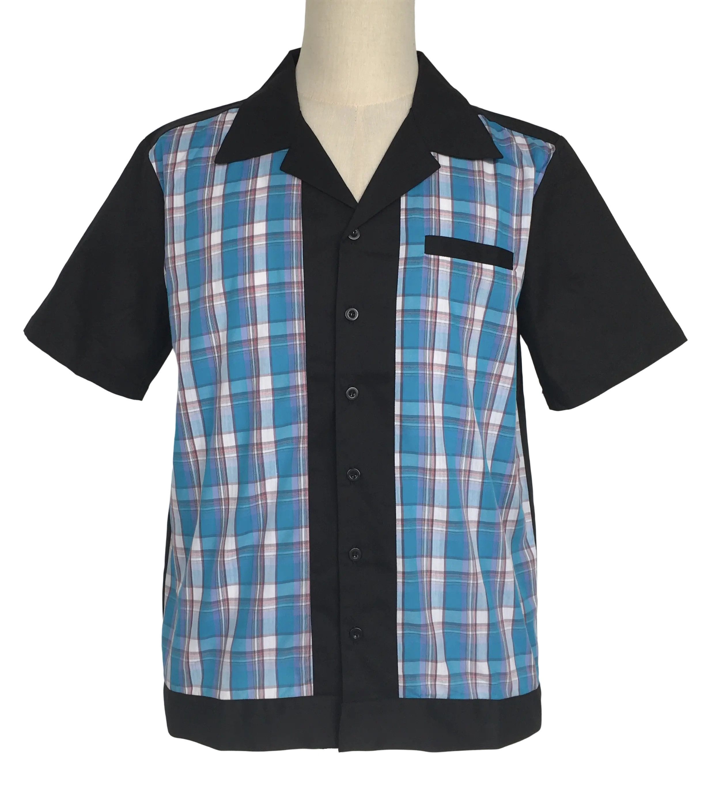 Other Black Contrast Blue Plaid Men Shirts Size US L / EU 52-54 / 3 - 1 Thumbnail