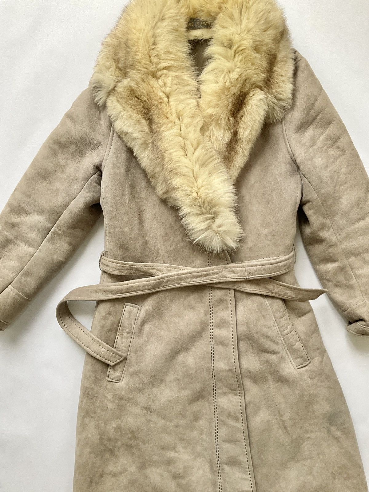 Vintage Vintage daim coat with grey lining and fur collar Size M / US 6-8 / IT 42-44 - 4 Thumbnail