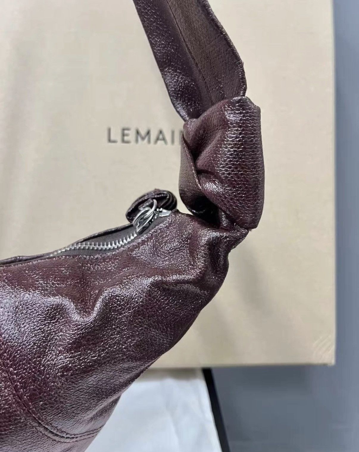 Lemaire Lemaire Coated Small Lava Chocolate Croissant Bag KKKK6 Size ONE SIZE - 5 Thumbnail