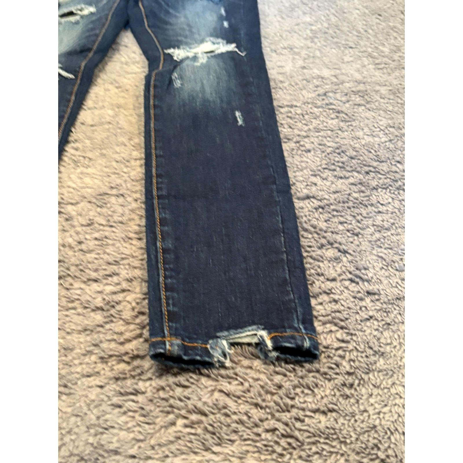 Vintage KanCan Jeans NWT Womens 24/1 Blue Skinny Mid Rise Denim Stretch Frayed Hem Jeans Womens Straight? Size 25" / US 0 / IT 36 - 2 Thumbnail