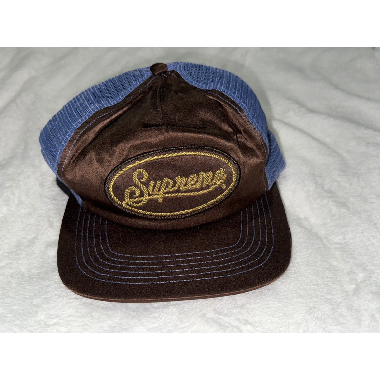 Supreme Supreme Satin Silk Cowboy Trucker Snapback Brown One Size Size ONE SIZE - 4 Thumbnail