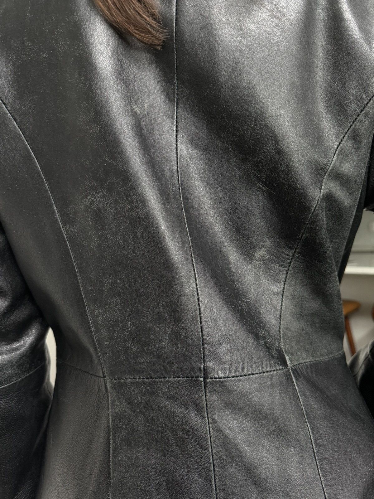 Other Vintage Black Longline Jacket IT, Genuine Leather Size 4-6 S Size S / US 4 / IT 40 - 4 Thumbnail