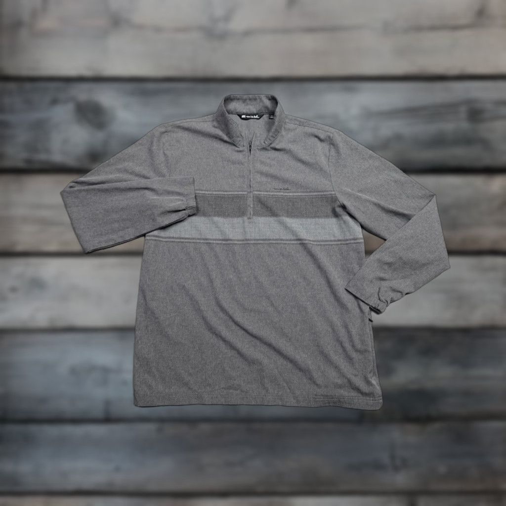 TravisMathew TravisMathew Balboa Quarter Zip Pullover Mens XL Gray Colorblock Golf Stretch Shirt Size US XL / EU 56 / 4 - 1 Thumbnail