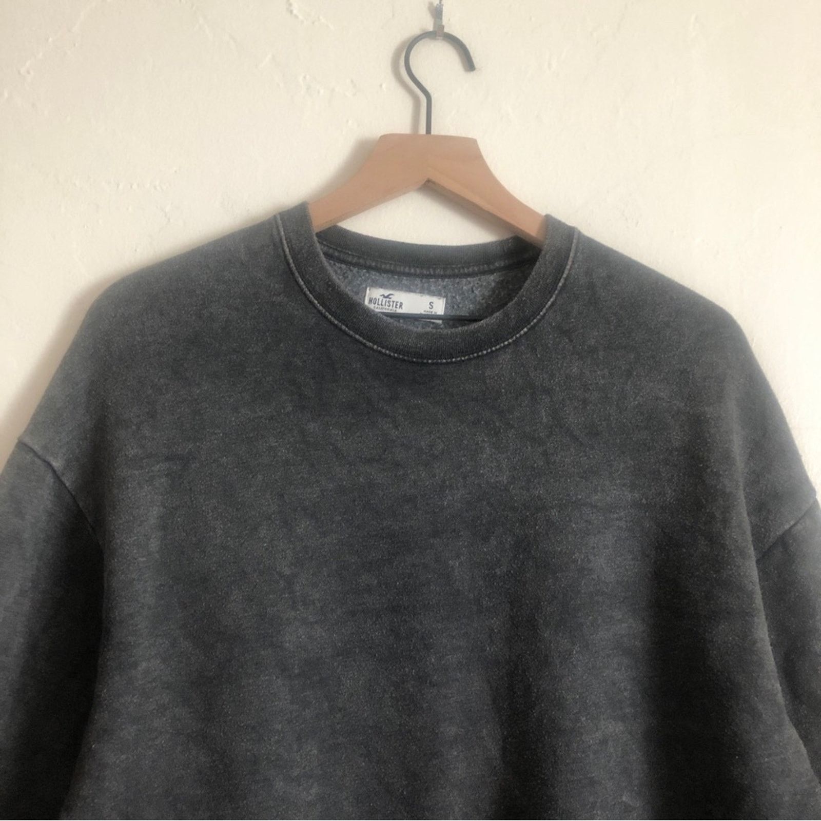 Hollister Hollister Dark Gray Crew Neck Long Sleeve Fleece Sweater Size S / US 4 / IT 40 - 3 Thumbnail