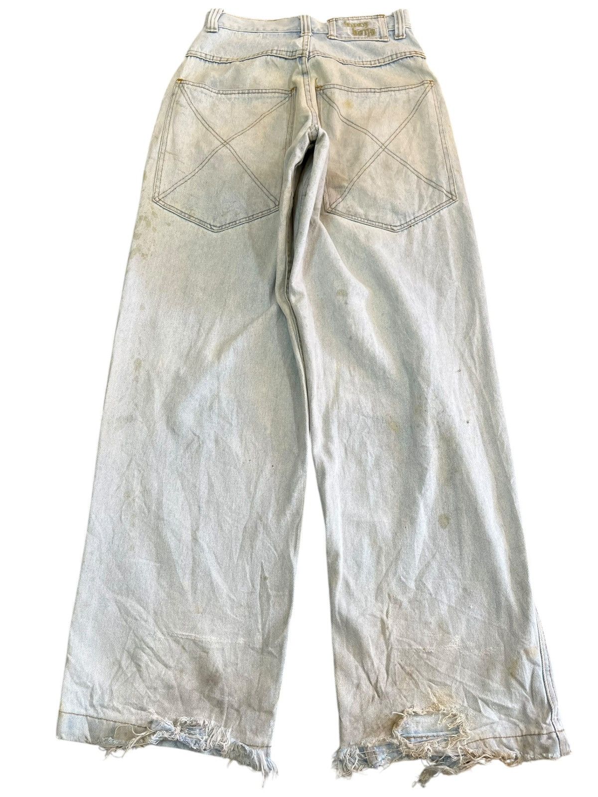 Japanese Brand × Vintage Vintage Busy Bons Uncompleted Waxed Baggy Denim Size US 29 - 5 Thumbnail
