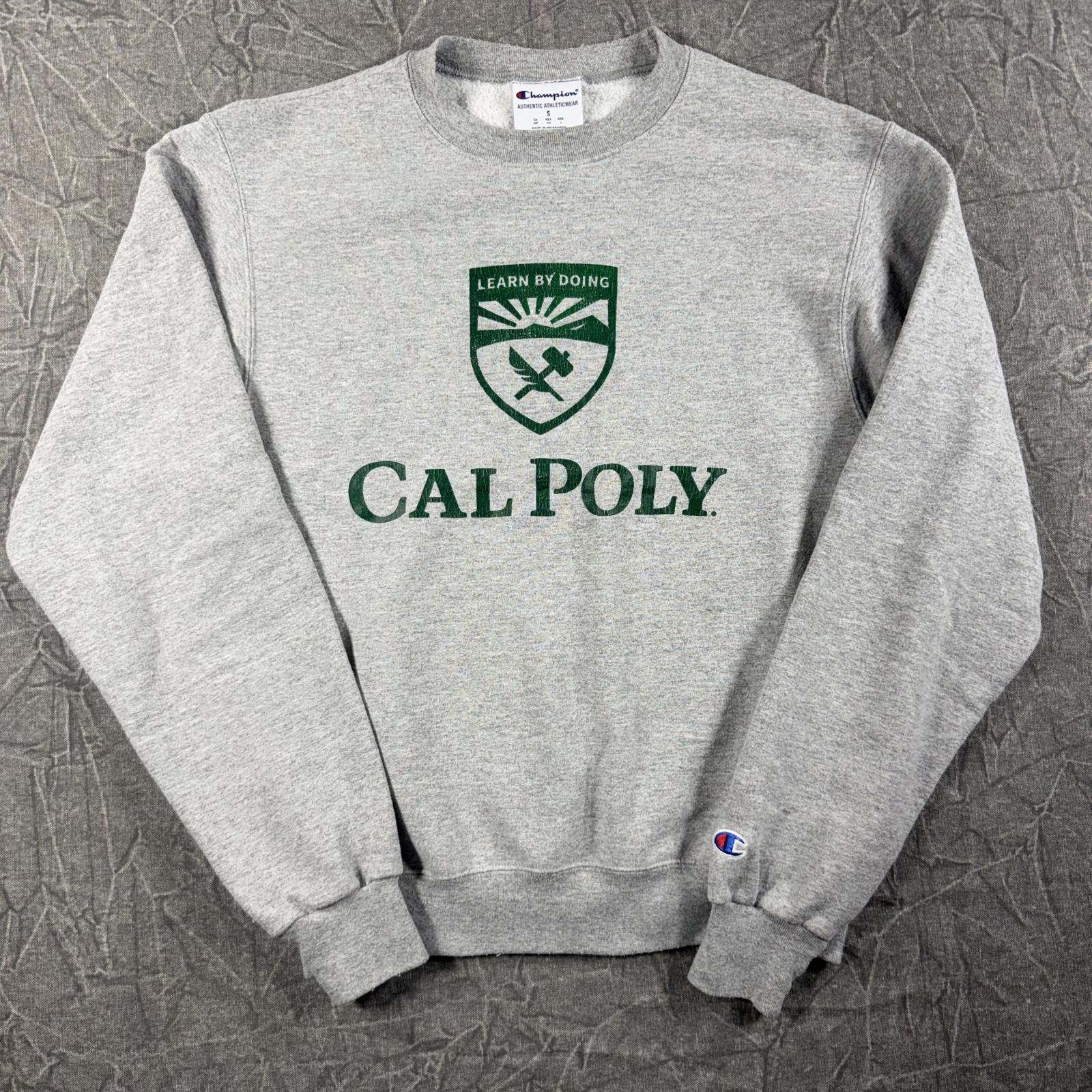 Champion Champion Sweater Unisex S Grey Cal Poly Vintage Size S / US 4 / IT 40 - 1 Thumbnail