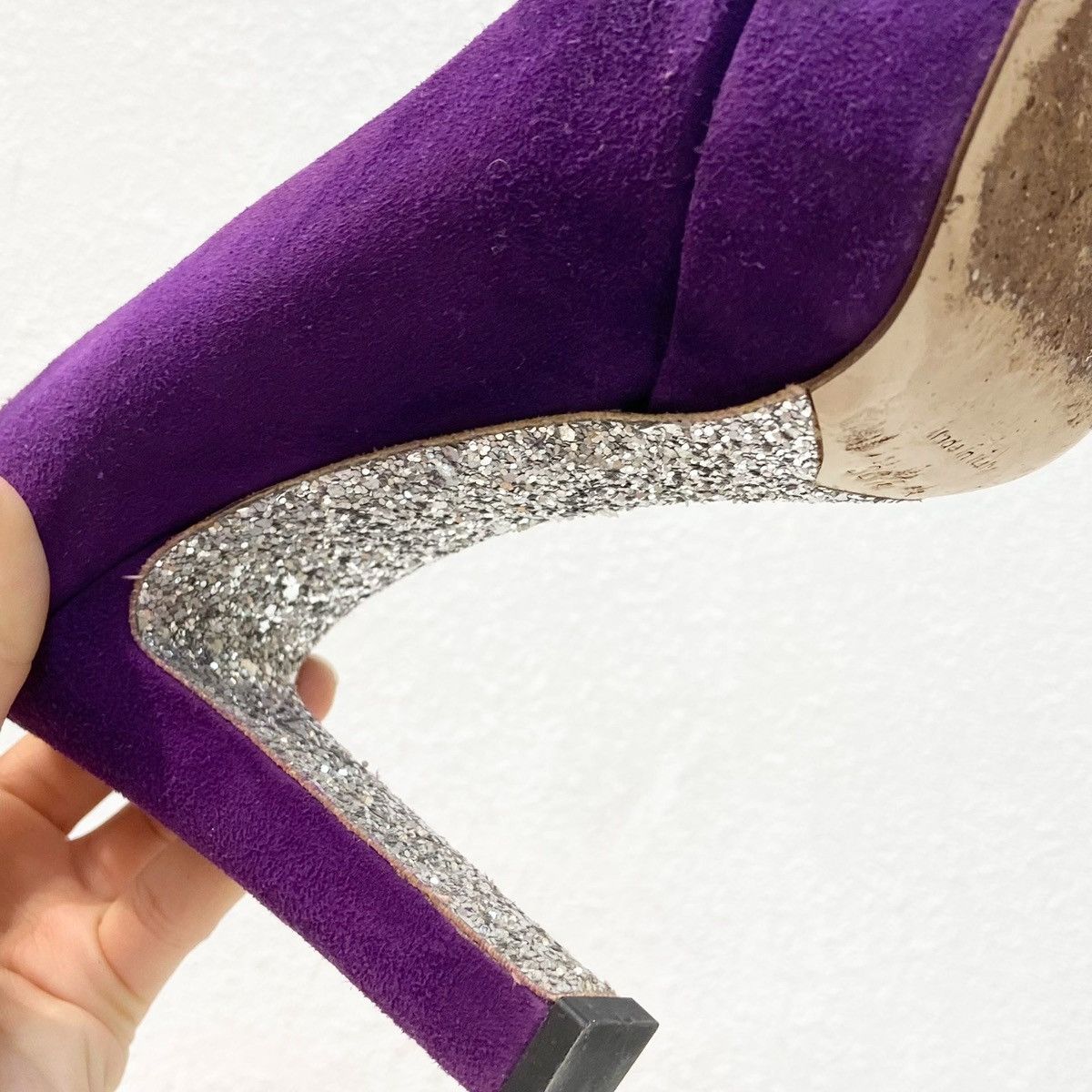 Miu Miu Miu Miu purple suede peep-toe platform pumps Size US 6.5 / IT 36.5 - 6 Thumbnail