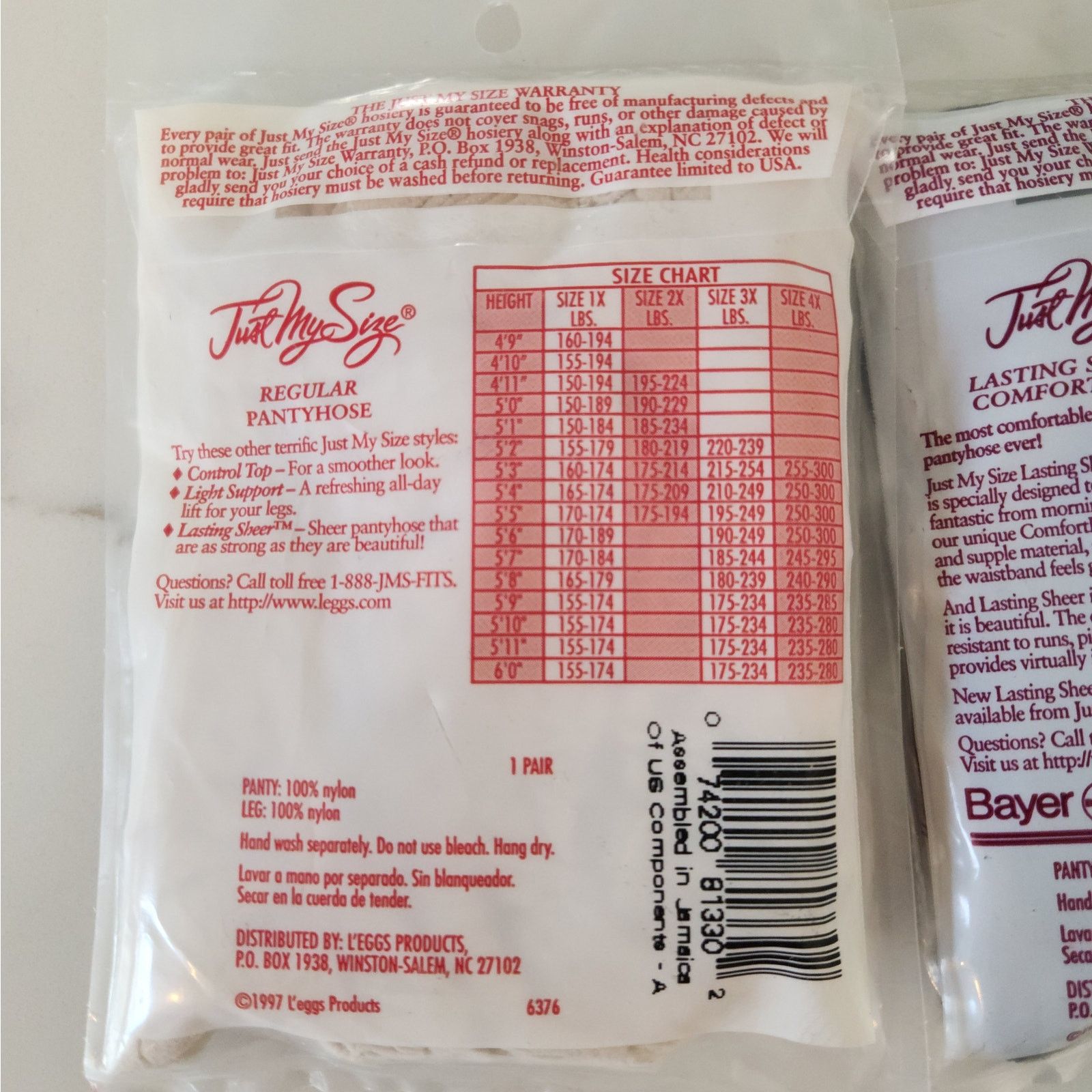 Other 90s Vintage L'eggs Pantyhose Plus Size 3x White Coffee Black Size ONE SIZE - 5 Thumbnail