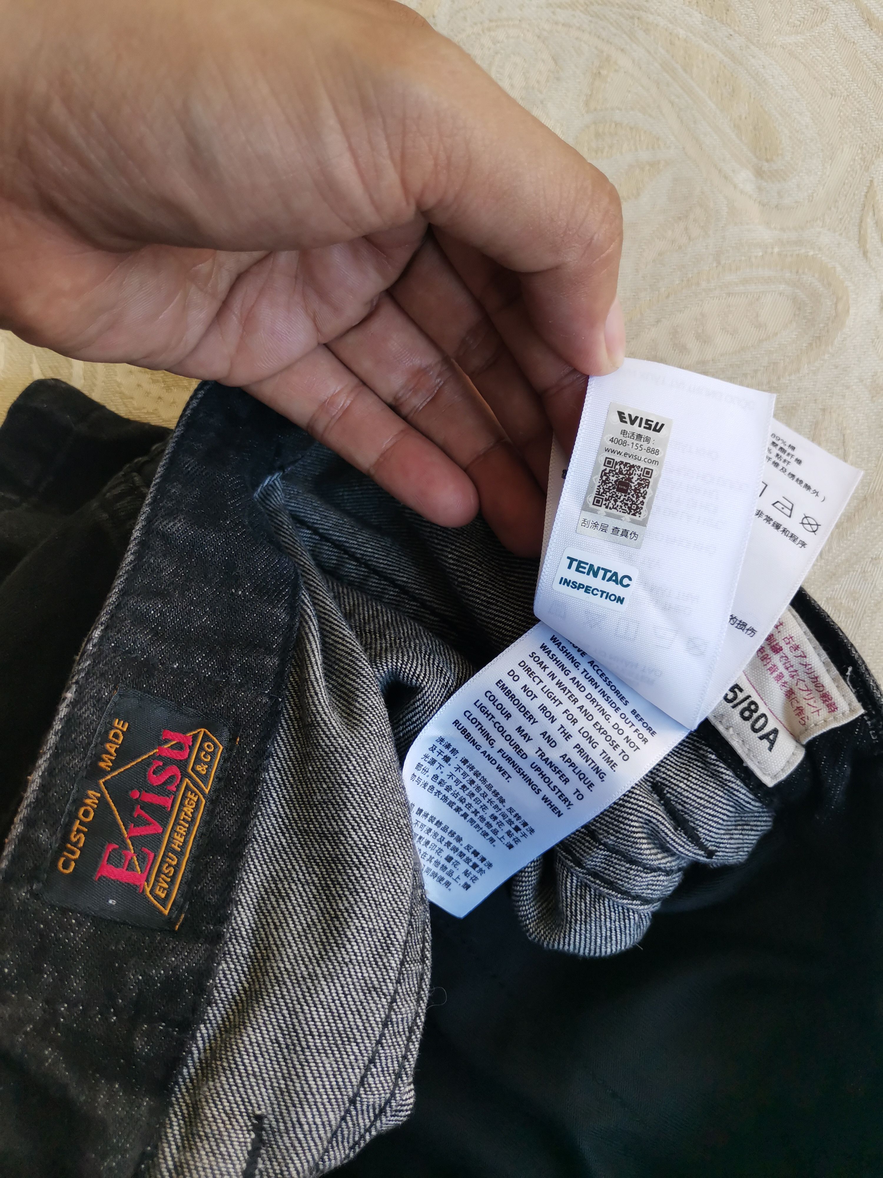 Evisu Evisu Seagull Embroidery Jeans Detachable 2-In-1 Fashion Fit Size 29" - 7 Thumbnail