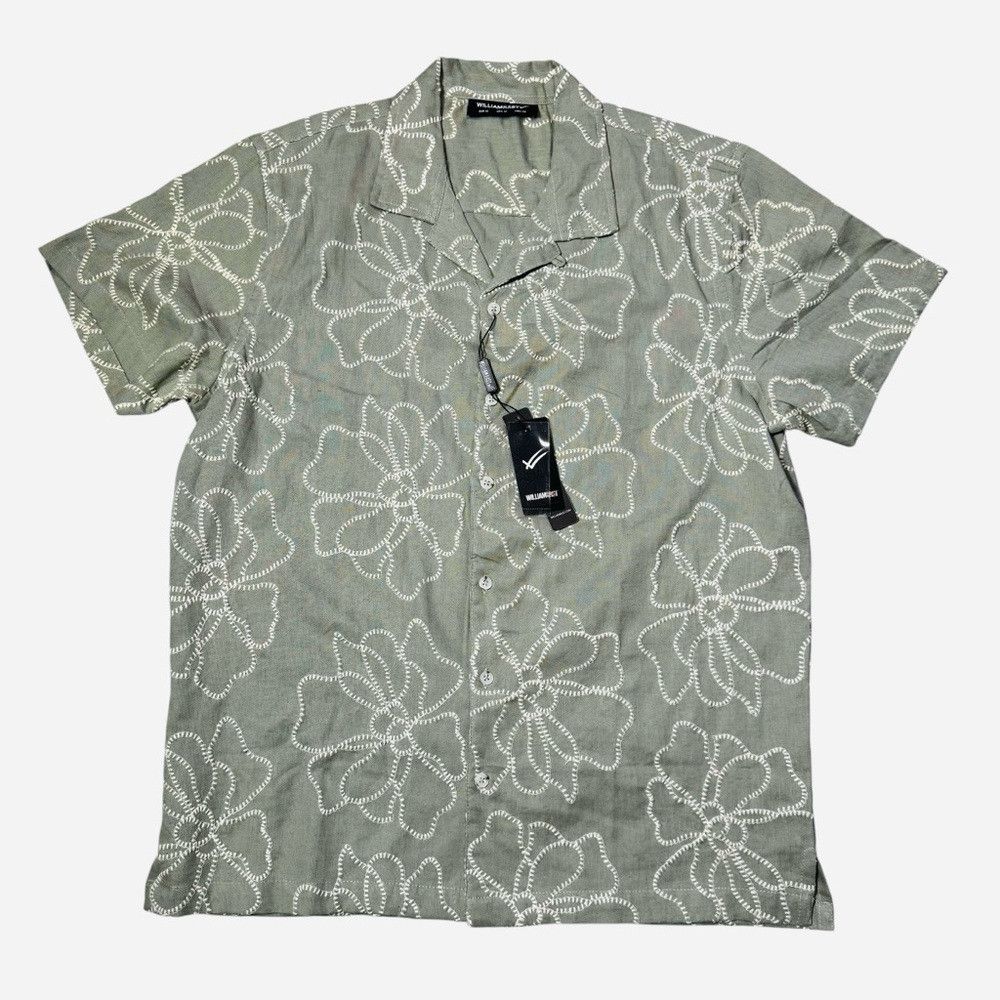 William Rast NWT New $99 William Rast Grey Floral Embroidered Cotton Shi Size US M / EU 48-50 / 2 - 1 Thumbnail