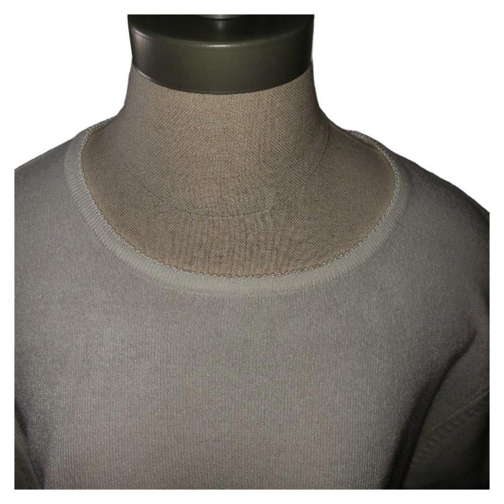 Designer CT902 Carolyn Taylor White Round Neck Sweater XL Size XL / US 12-14 / IT 48-50 - 2 Thumbnail