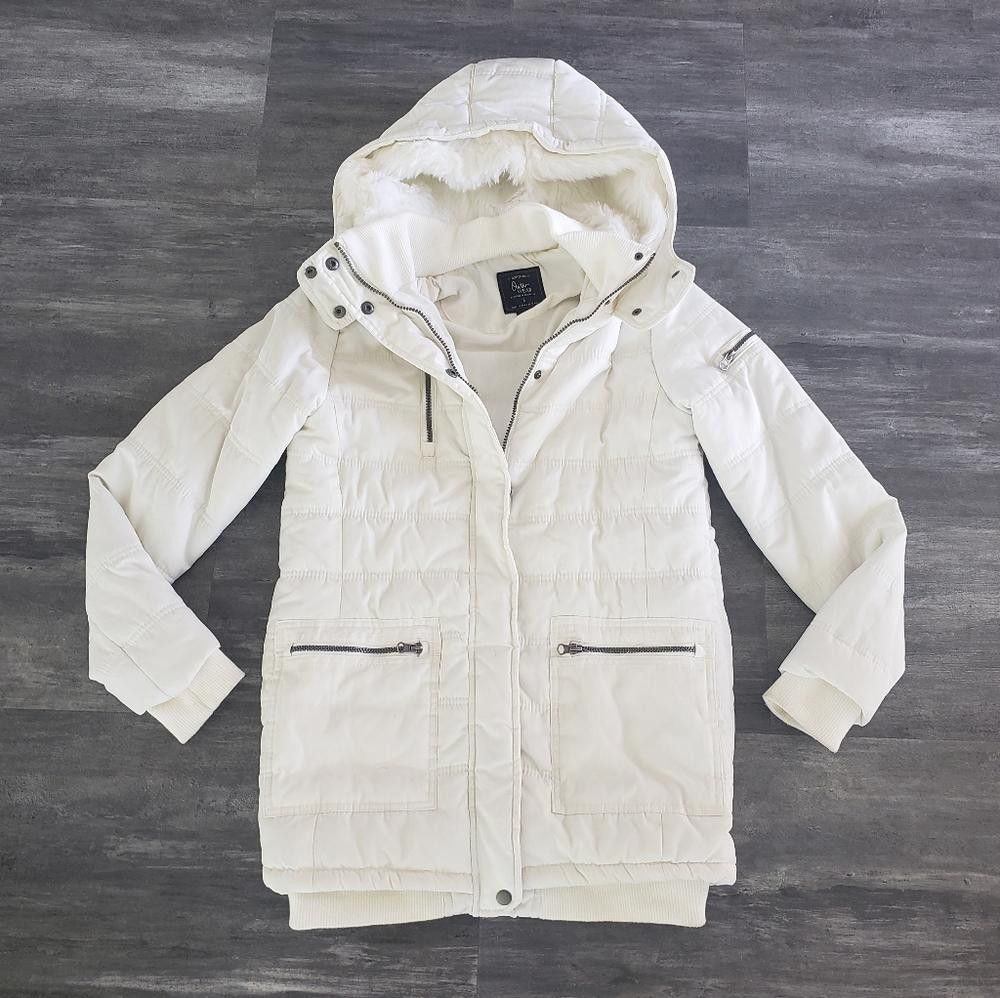 Cotton On White Quilted Cotton On Longline Puffer Jacket Size S / US 4 / IT 40 - 1 Thumbnail