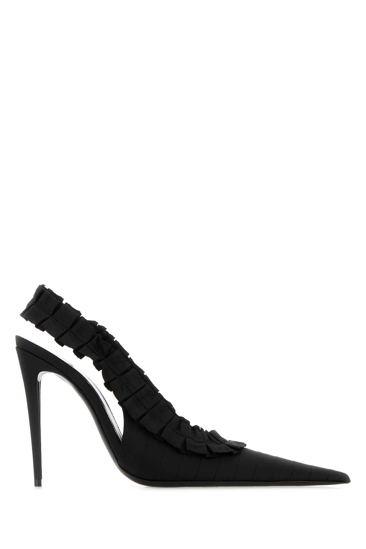 Saint Laurent Paris Black Taffeta Madeleine Pumps Size US 11 / IT 41 - 1 Thumbnail