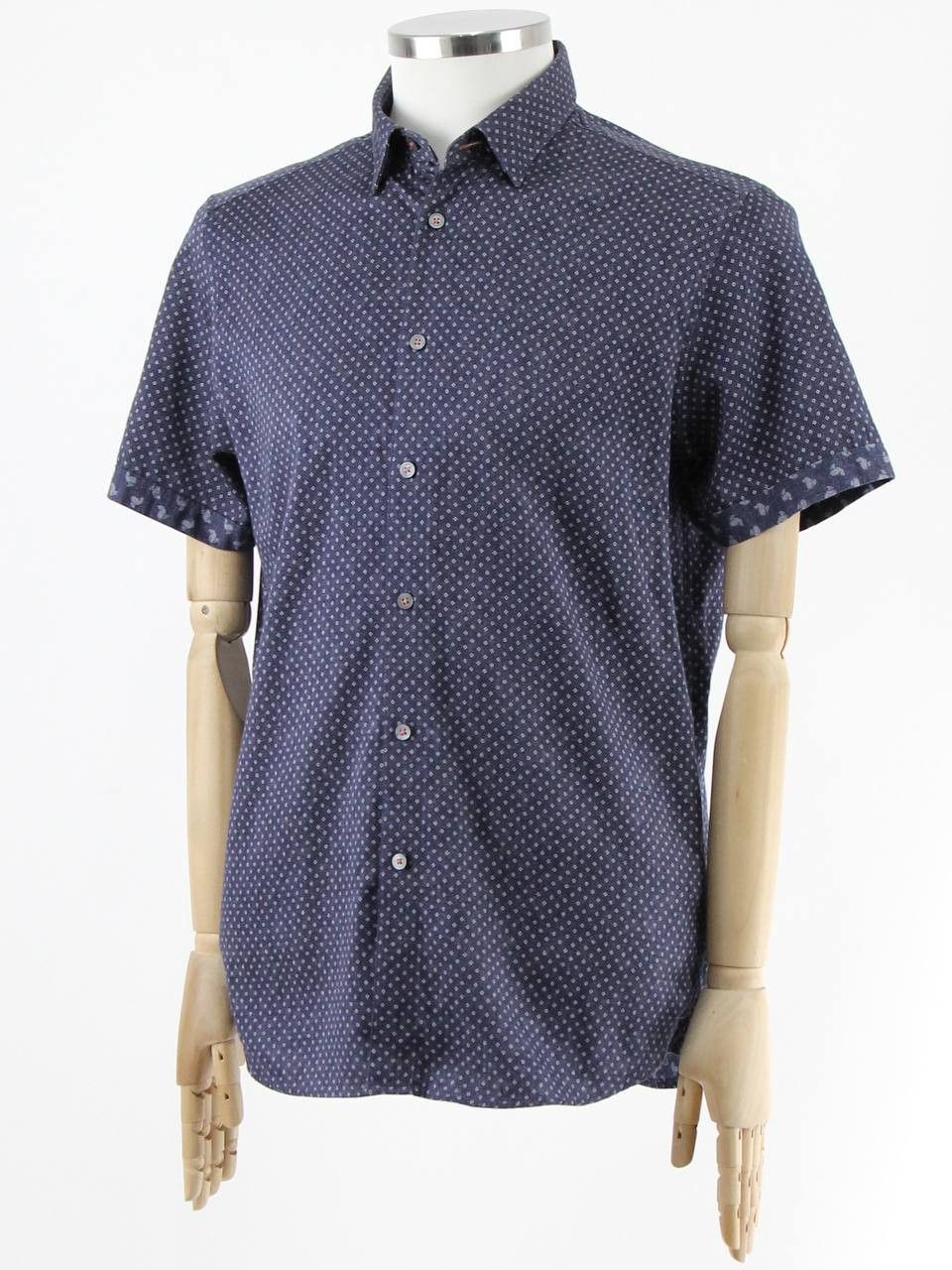 Ted Baker TED BAKER Blue printed short-sleeved shirt Size US M / EU 48-50 / 2 - 2 Thumbnail