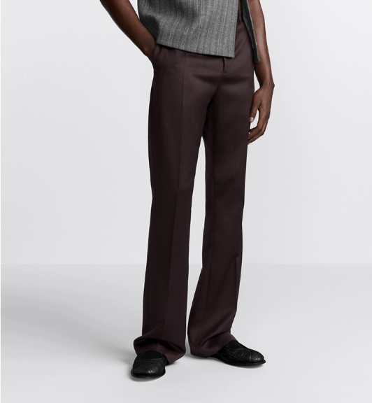 Dior o1w1db11225 443C13 Flared Pant in Burgundy Size US 34 / EU 50 - 5 Thumbnail
