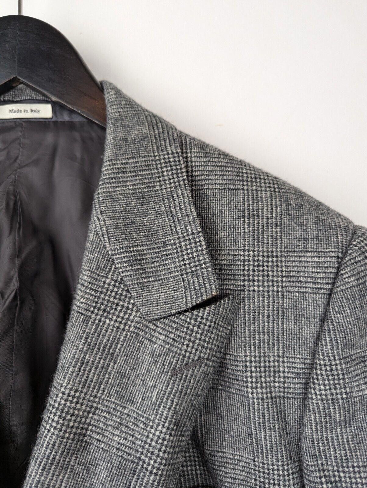 Alexander McQueen 2021 MCQUEEN Mens Asymmetrical Glen Plaid Blazer Jacket Size 46R - 2 Thumbnail