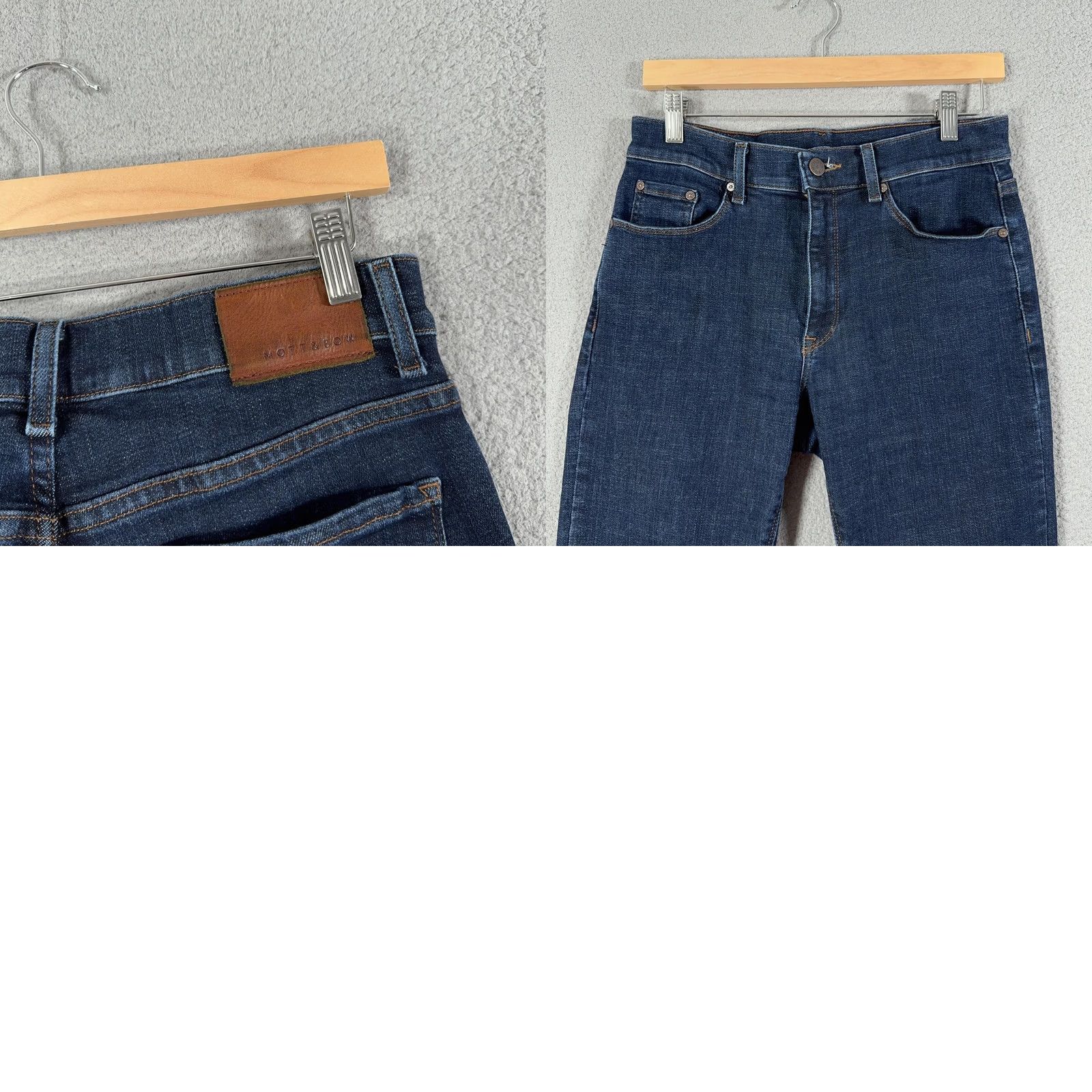 Mott & Bow Mott & Bow Jeans Slim Wooster 30x30 Slim Slim Jeans Mens Blue Dark Wash Denim Stretch Five-Pocket Zip Fly Button Closure Adult Men Size US 30 / EU 46 - 9 Thumbnail
