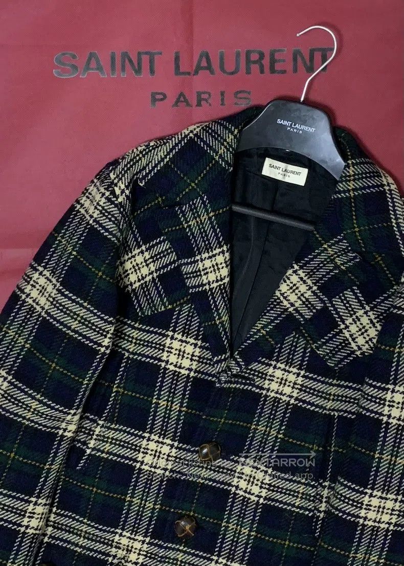 Saint Laurent Paris Saint Laurent Paris Four Pocket Wooden Button Plaid Tweed Size US S / EU 44-46 / 1 - 6 Thumbnail