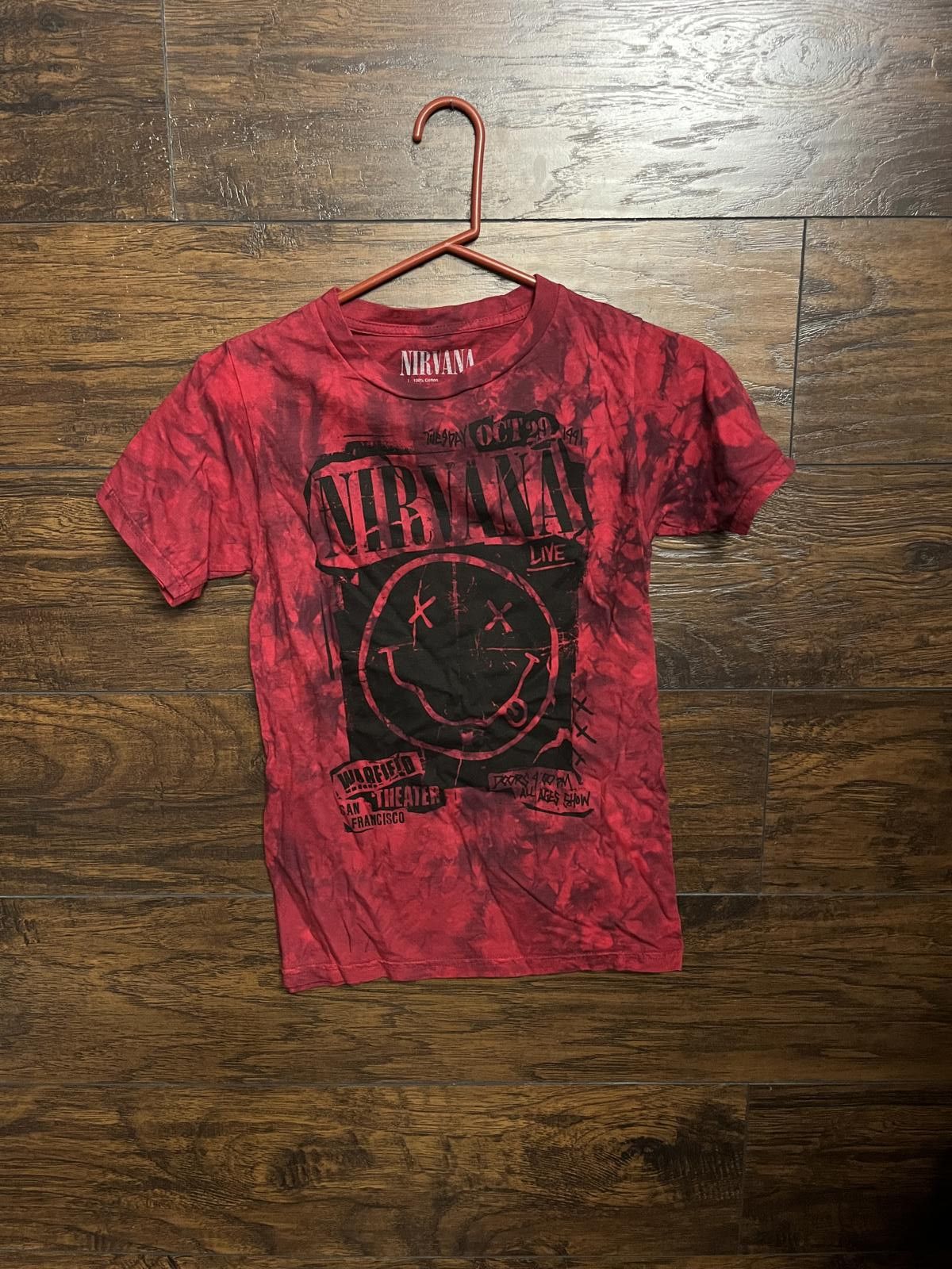 Designer Nirvana Juniors Tee Smiley Red Tie Dye San Francisco -M Size M / US 6-8 / IT 42-44 - 1 Thumbnail