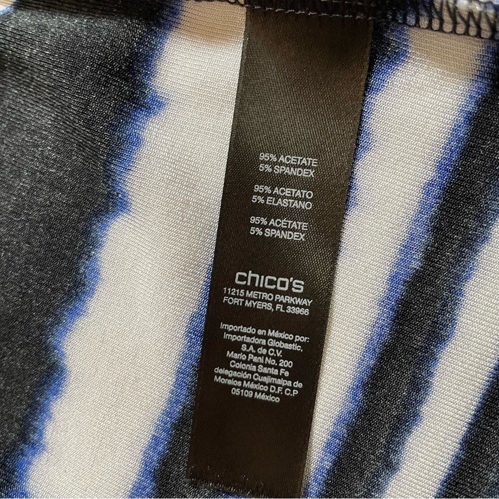Chicos Chico's Travelers Watercolor Black Blue Stripe Vest Size 0 Size S / US 4 / IT 40 - 7 Thumbnail