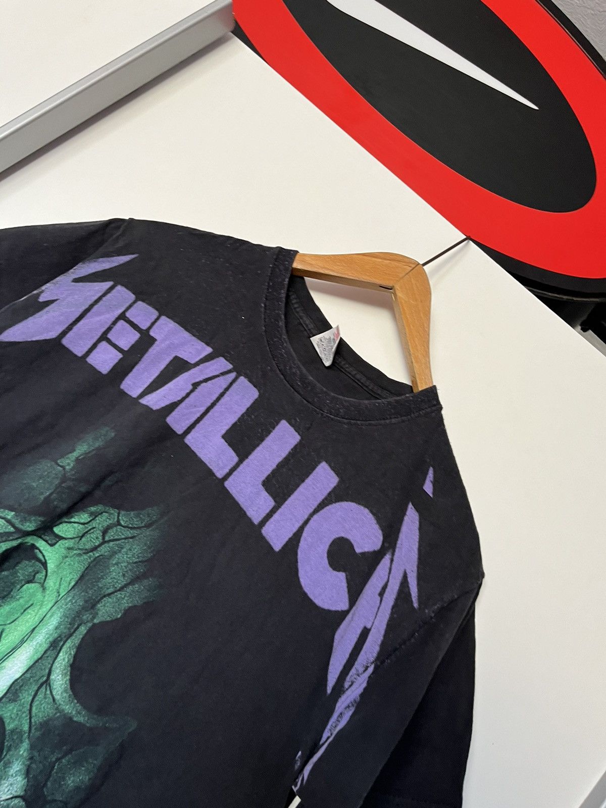 Band Tees × Metallica × Vintage Vintage 90’s Y2K Metallica Skull Tee Green Purple Opium Rock Size US M / EU 48-50 / 2 - 4 Thumbnail