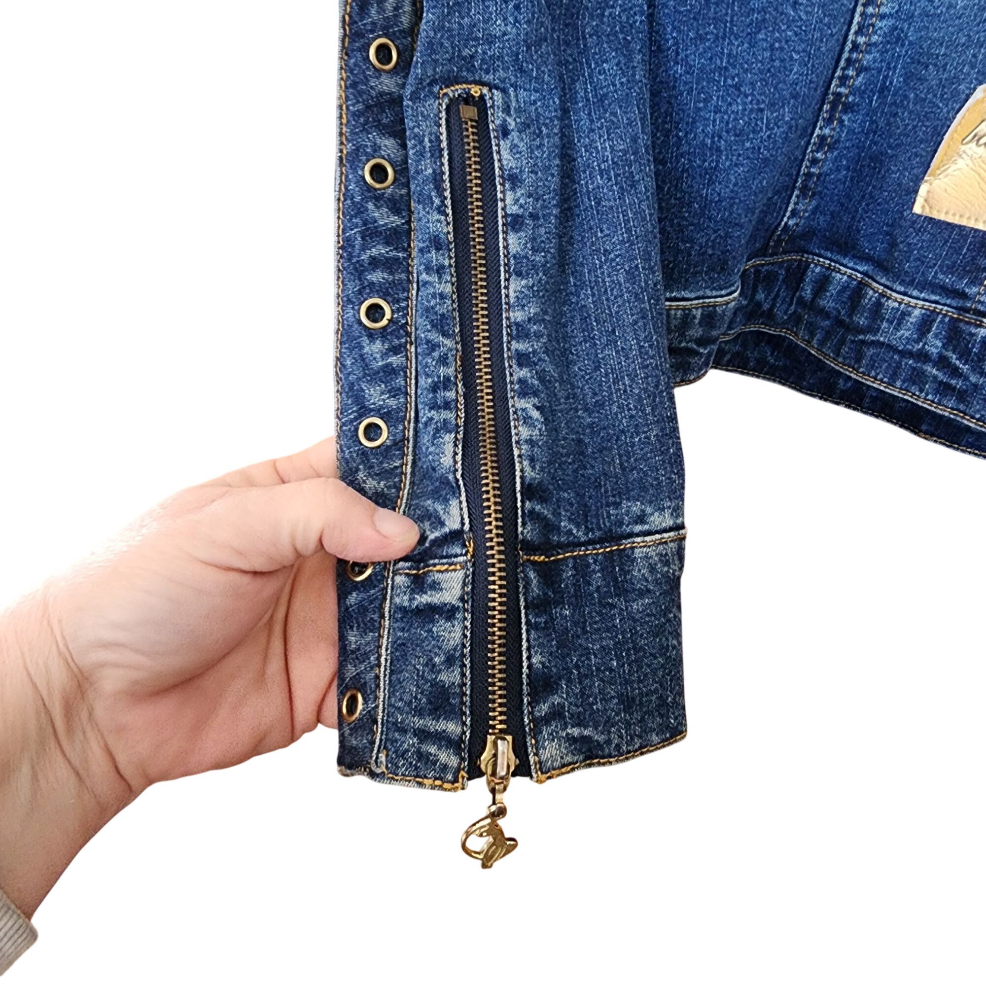 Other Vintage 2000's Baby Phat Y2K Womens Denim Jean Moto Jacket Size M / US 6-8 / IT 42-44 - 3 Thumbnail