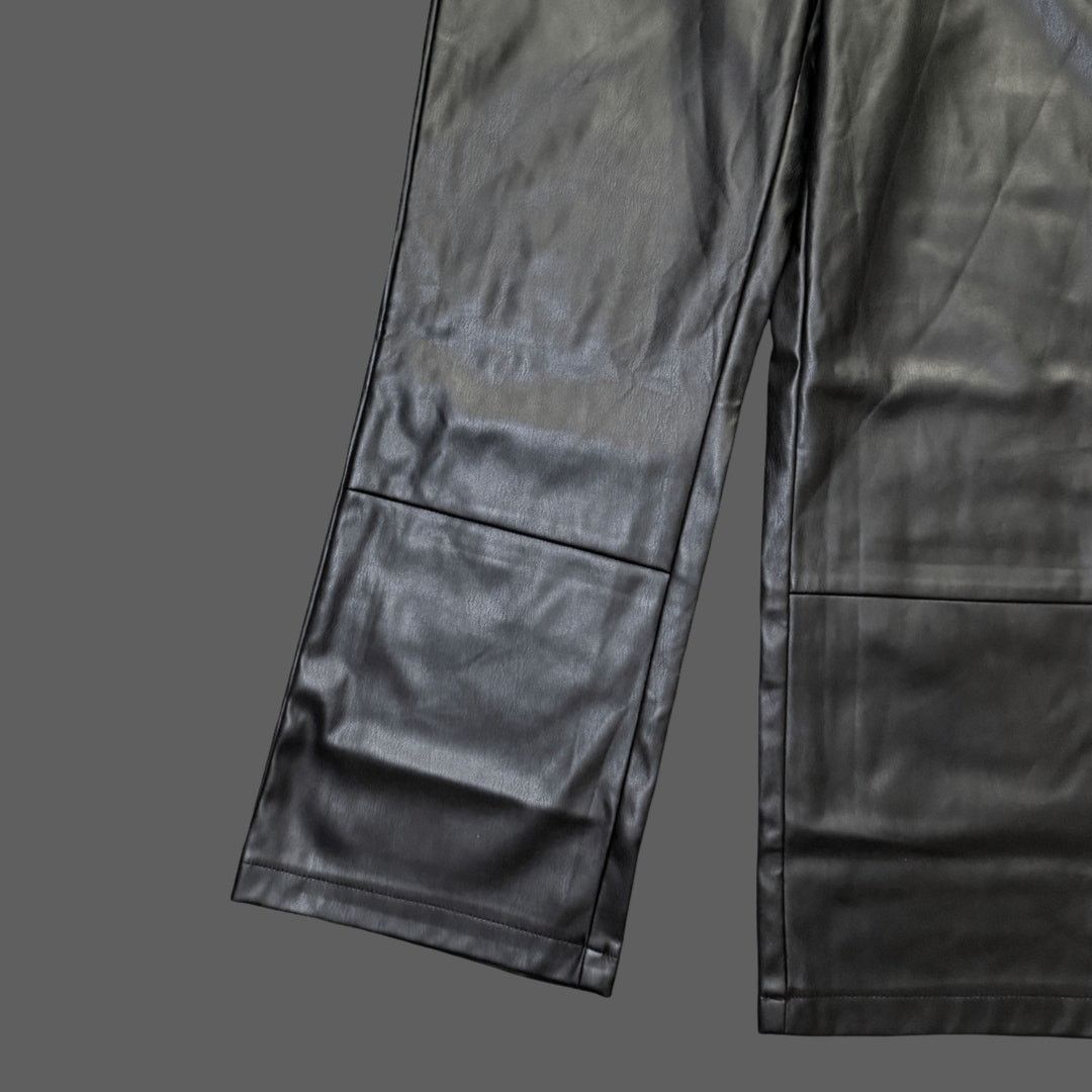 Steve Madden Steve Madden Women's Black Faux Leather Cropped Pants Size M Size 32" / US 10 / IT 46 - 2 Thumbnail