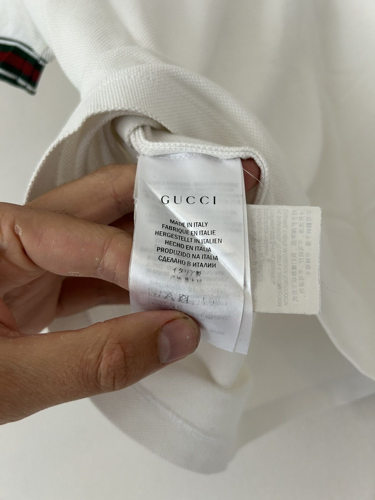 Gucci White Web Polo Size US S / EU 44-46 / 1 - 8 Thumbnail