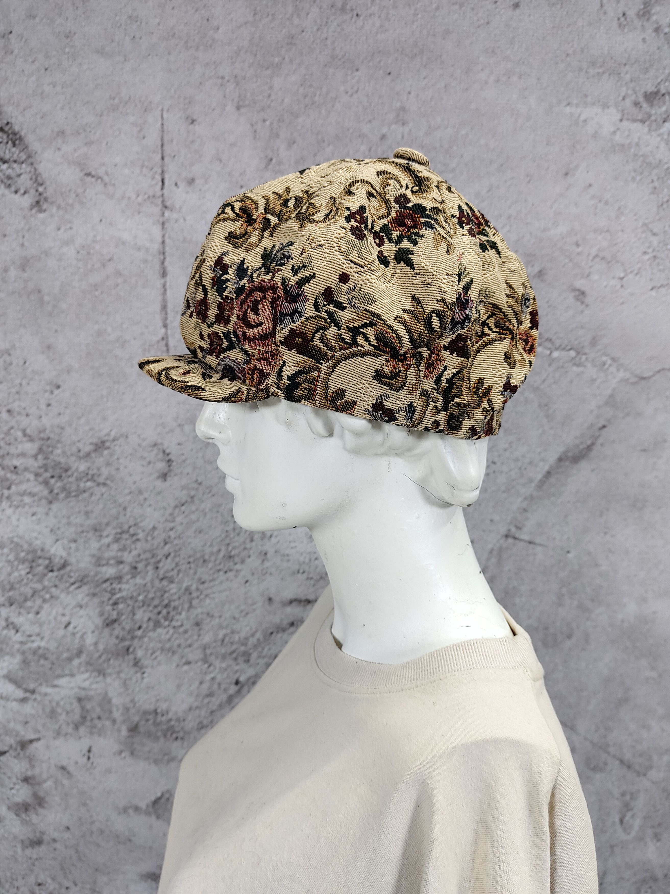 Vintage 2000s Heaslip🇨🇦 Classic Floral Baroque Jacquard Flat Cap Size ONE SIZE - 8 Thumbnail