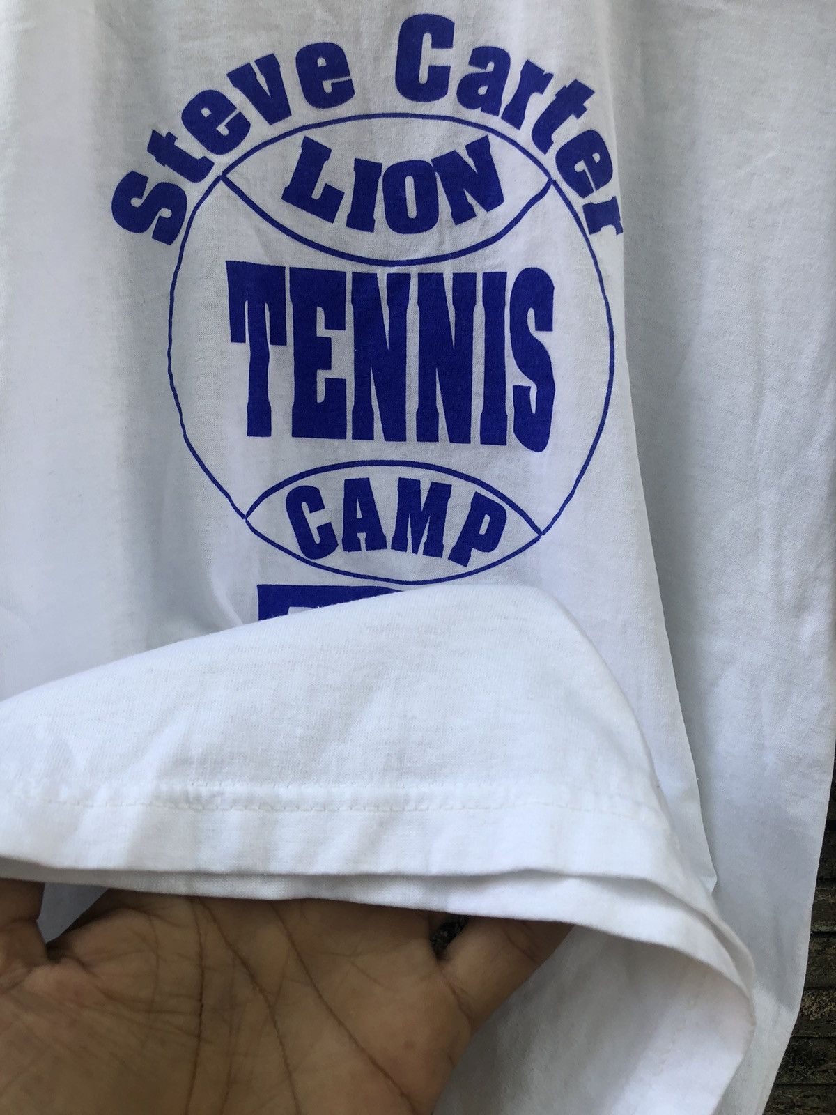 Fruit Of The Loom × Japanese Brand × Vintage 🔥Vintage 90s🔥Steve Carter Lion Tennis Camp Tshirts Size US XL / EU 56 / 4 - 6 Thumbnail