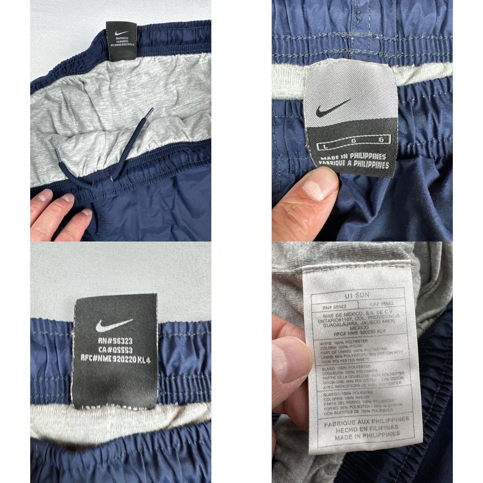 Nike VINTAGE Nike Nylon Track Pants Cargo Windbreaker Pants Mens L Blue Y2K 90s Size US 33 - 9 Thumbnail