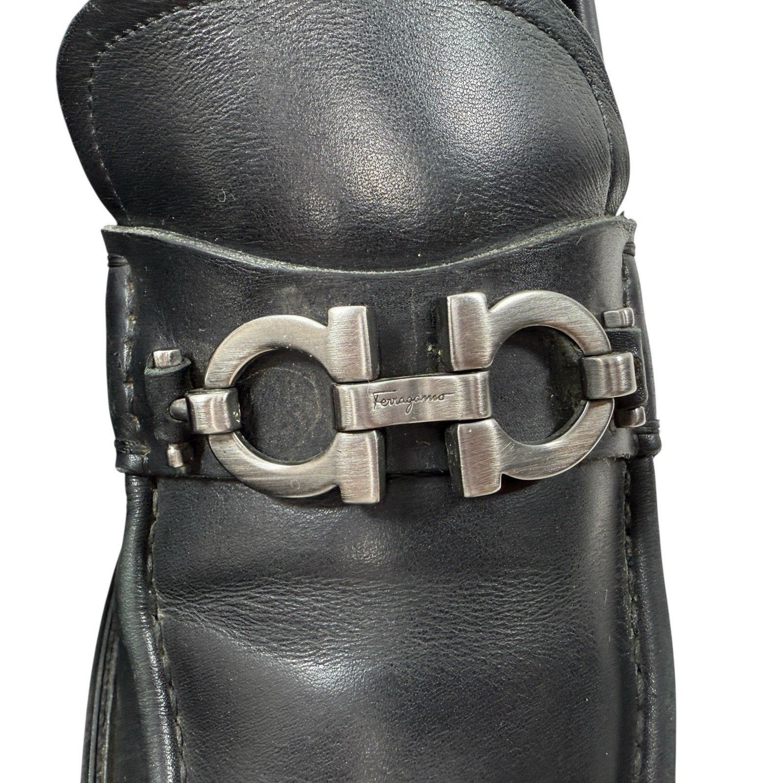 Salvatore Ferragamo Ferragamo David Leather Loafers Gancini Horse Bit Size 10 EE Size US 10 / EU 43 - 4 Thumbnail
