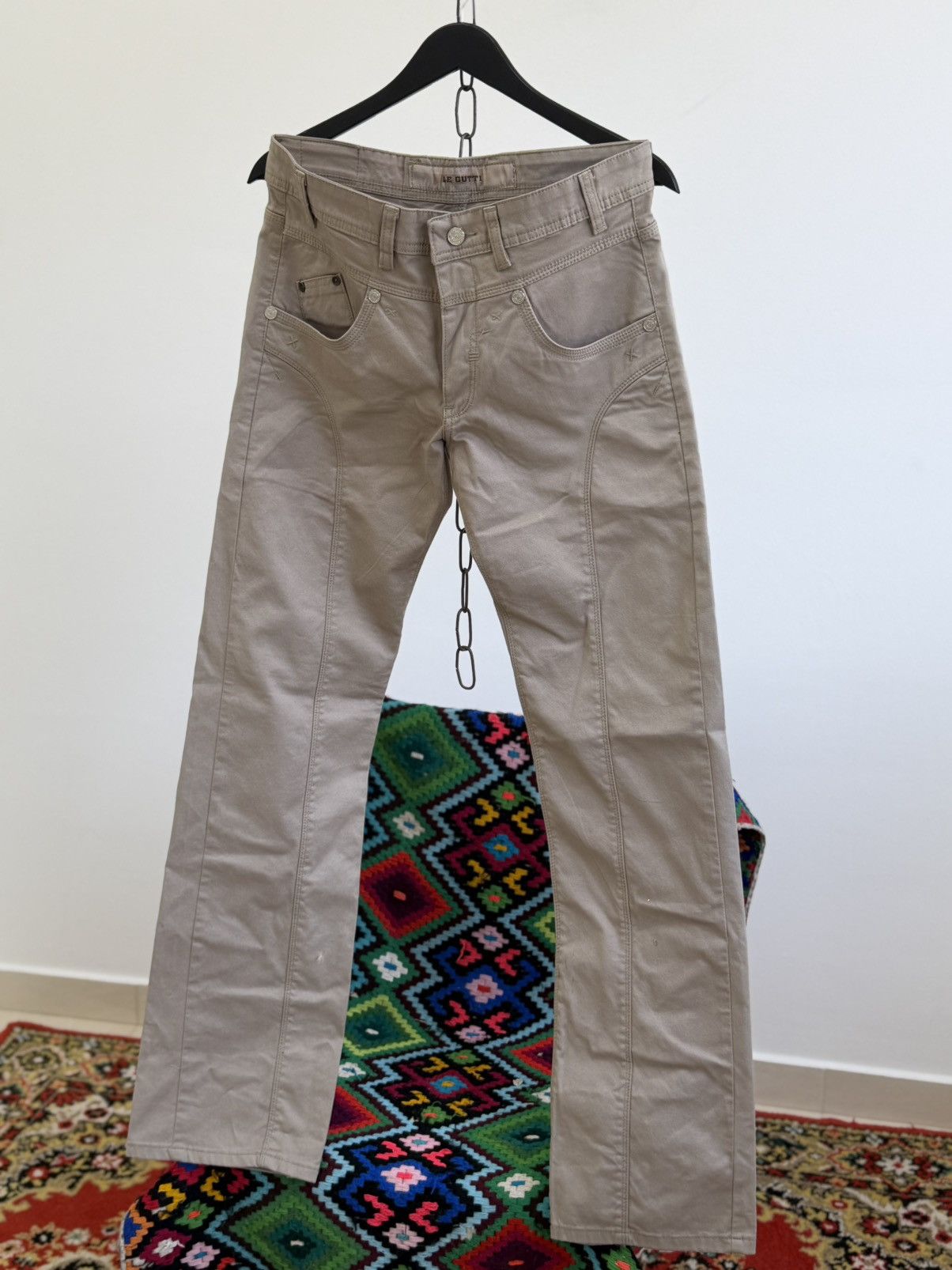 Japanese Brand Vintage Streetwear Flared Bootcut Baggy Beige Y2K Jeans Size US 30 / EU 46 - 2 Thumbnail