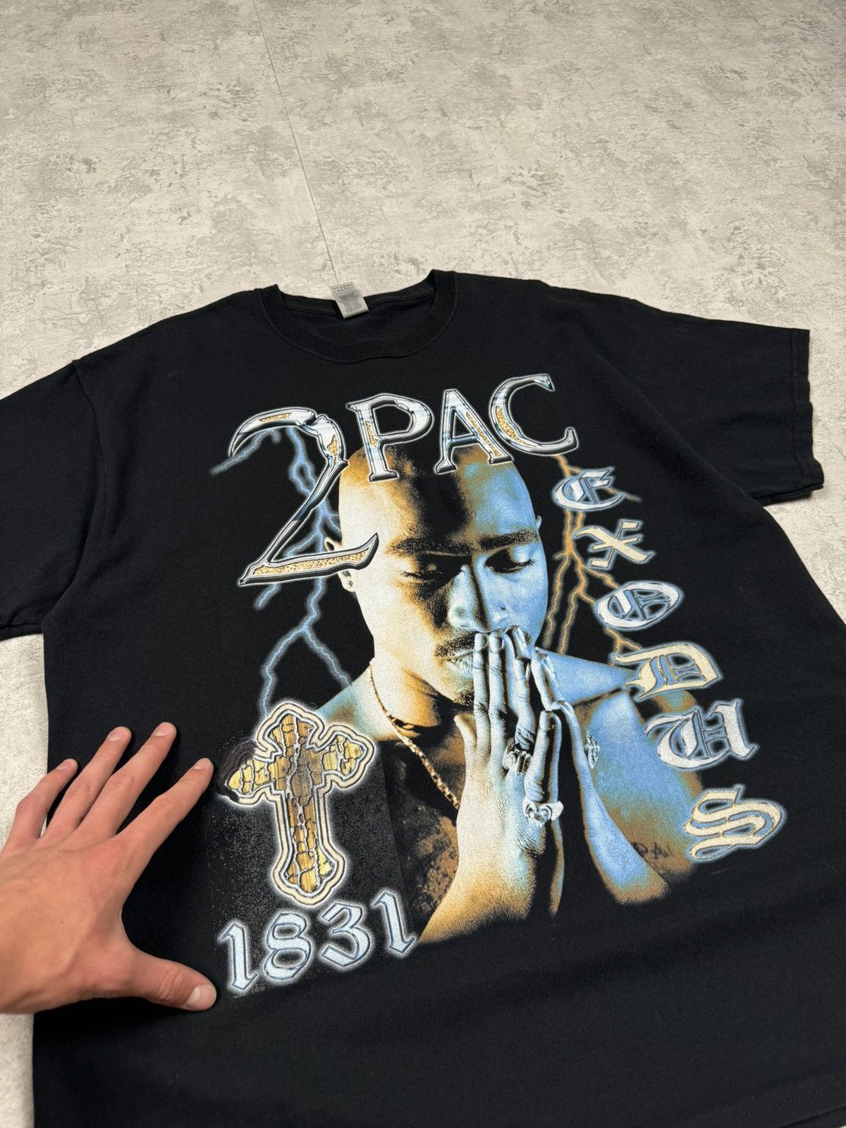 Band Tees Tupac Shakur Double Printed Big Logo T-Shirt Size XL Size US XL / EU 56 / 4 - 4 Thumbnail