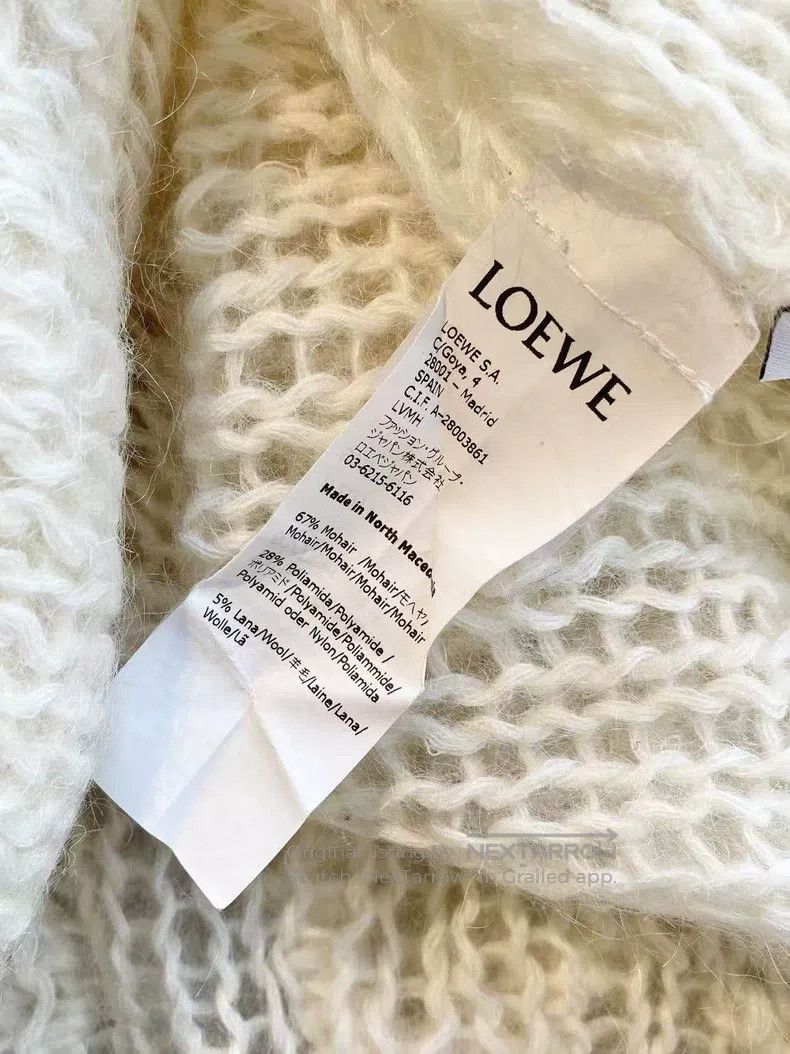 Loewe Loewe Mohair White Back Logo Cardigan Size XS / US 0-2 / IT 36-38 - 5 Thumbnail