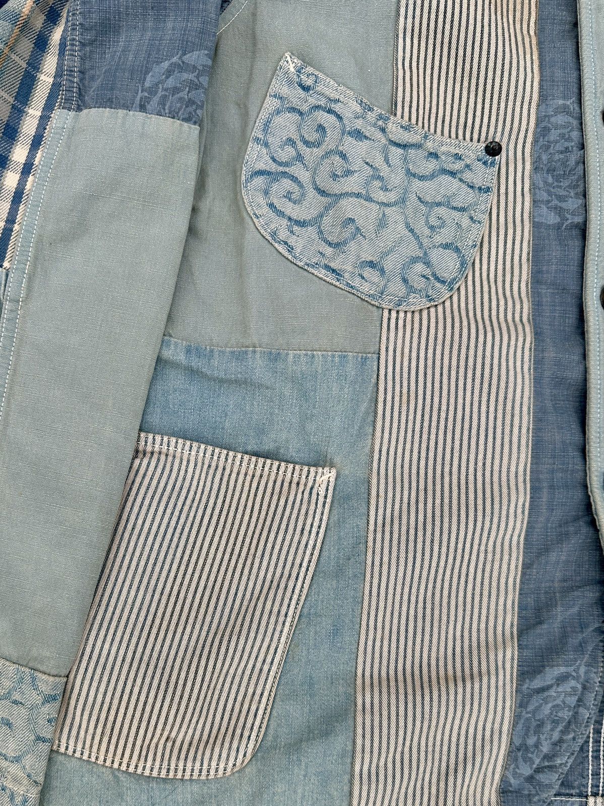 Kapital Kapital Hickory Liberty stripe patchwork blazer chorecoat Size US L / EU 52-54 / 3 - 4 Thumbnail