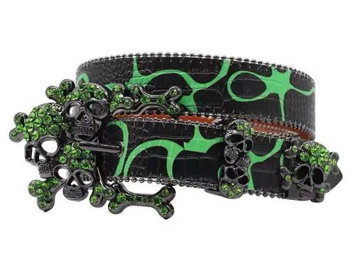 Japanese Brand Kitazawa x Eri Western Toxic Skull Gothic Rhinestone Belts Size ONE SIZE - 7 Thumbnail