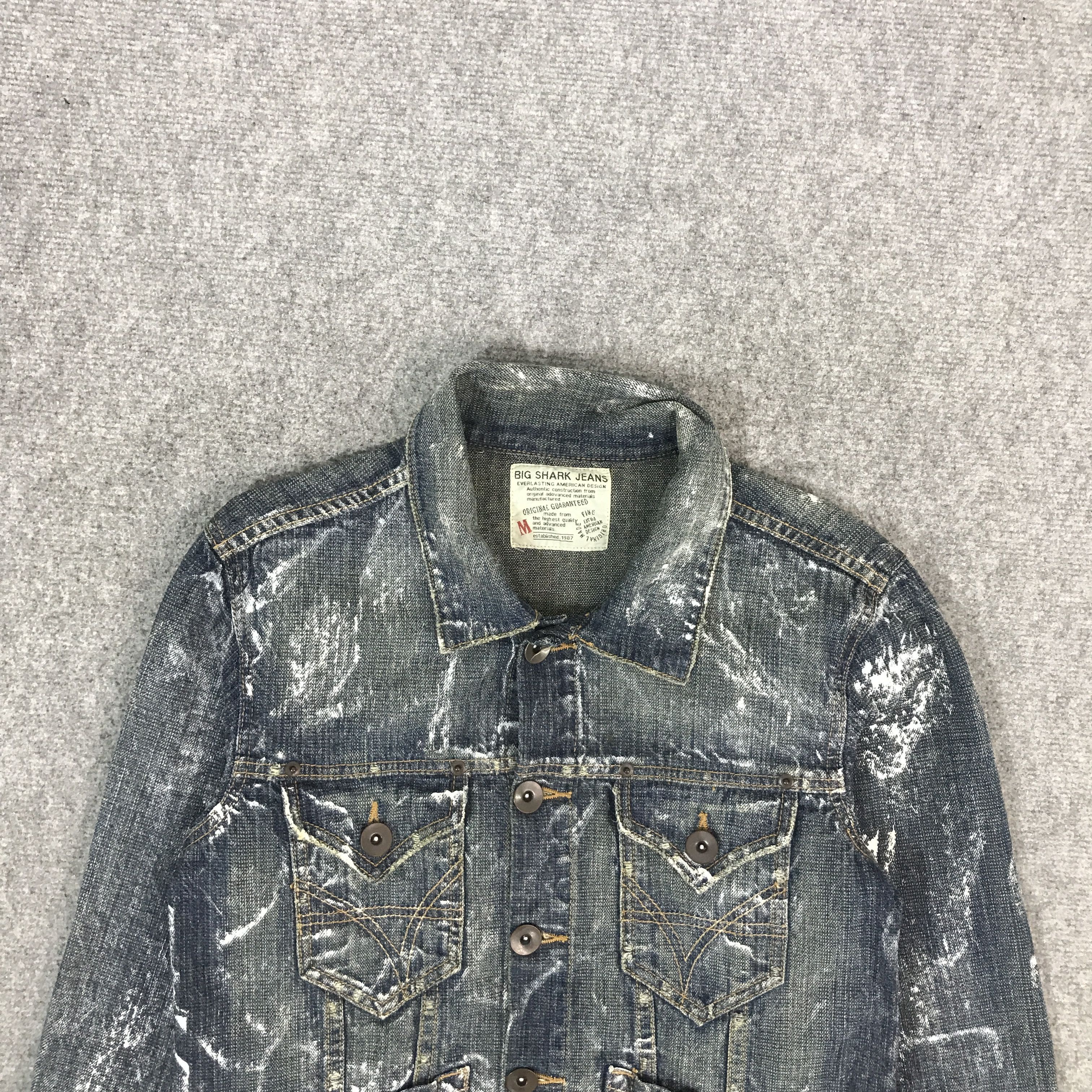 Japanese Brand GOTHIC PUNK BIG SHARK JEANS DENIM JACKET Size US M / EU 48-50 / 2 - 3 Thumbnail
