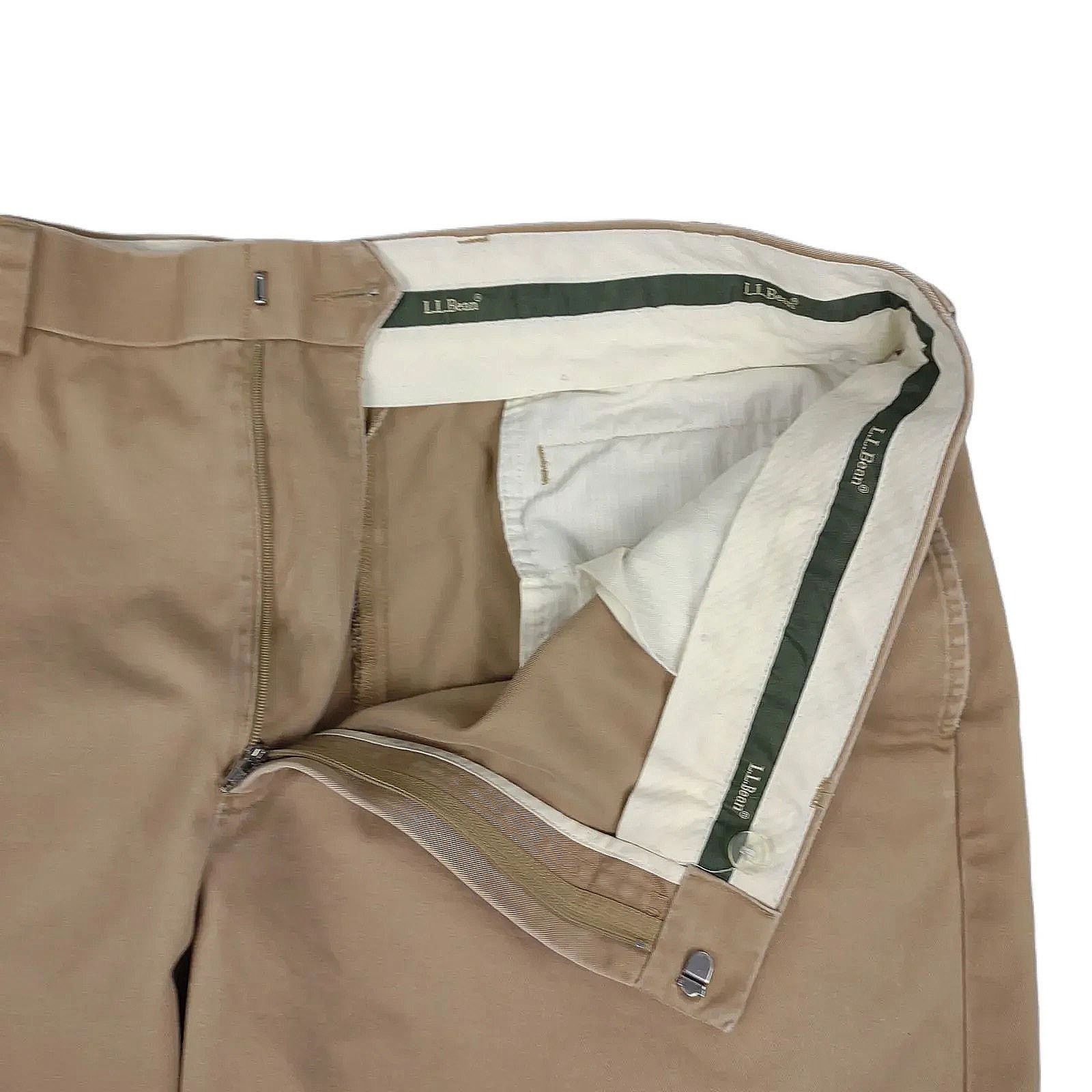 L.L. Bean LL Bean Classic Fit Men's 38x30 Flat Front Chino Tan Pants Size US 38 / EU 54 - 4 Thumbnail