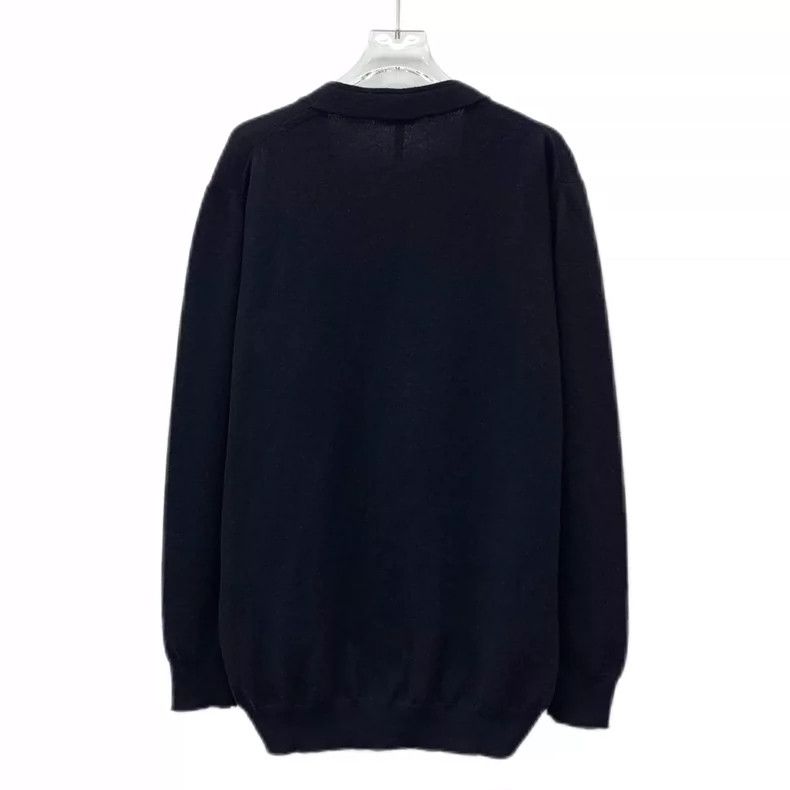 Loewe Loewe Black logo wool V-neck single row knit cardigan coat Size S / US 4 / IT 40 - 2 Thumbnail