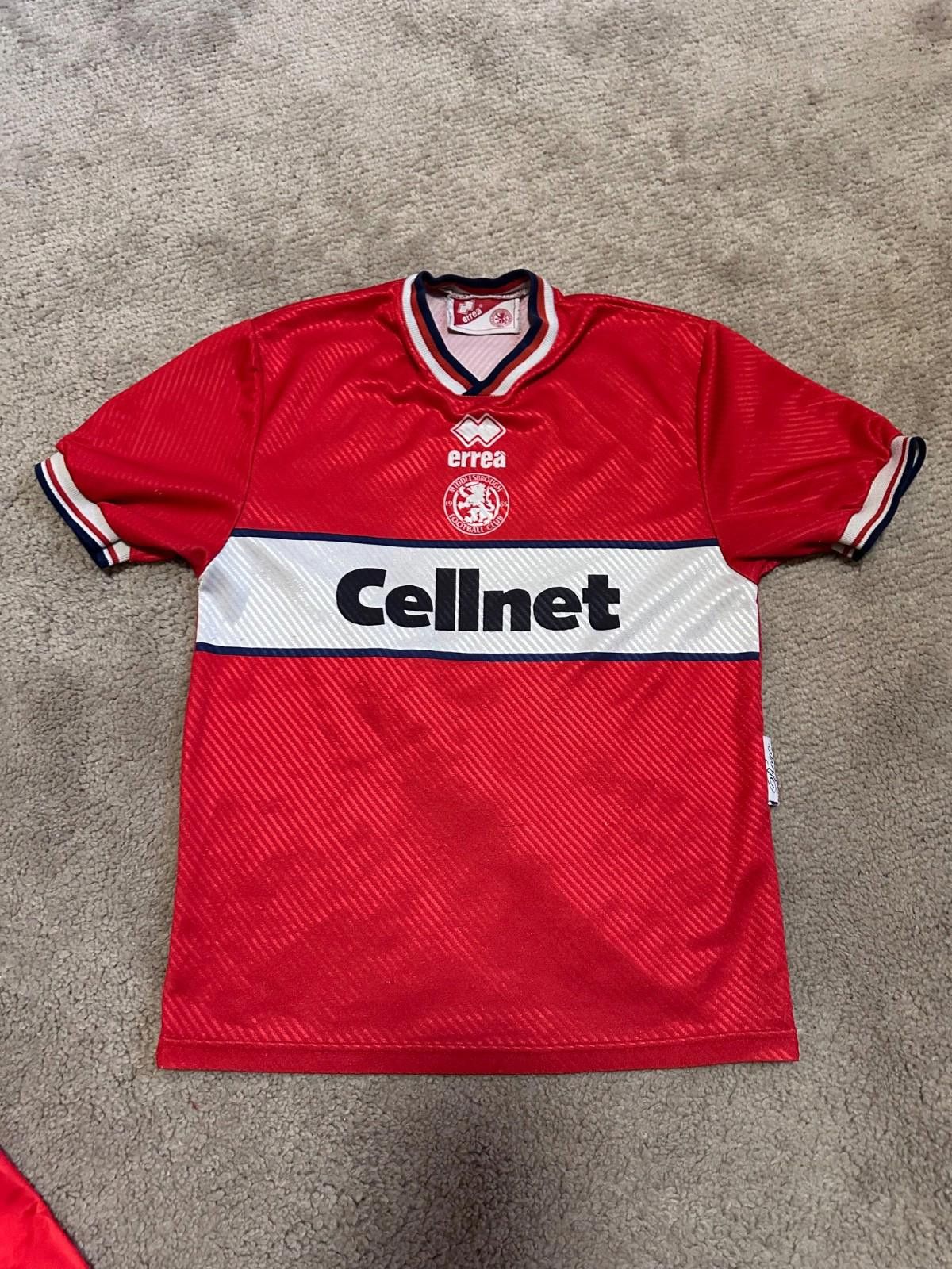 Errea Middlesbrough football shirt 1997 Soccer Errea Jersey Boy 36 Size US XXS / EU 40 - 3 Thumbnail