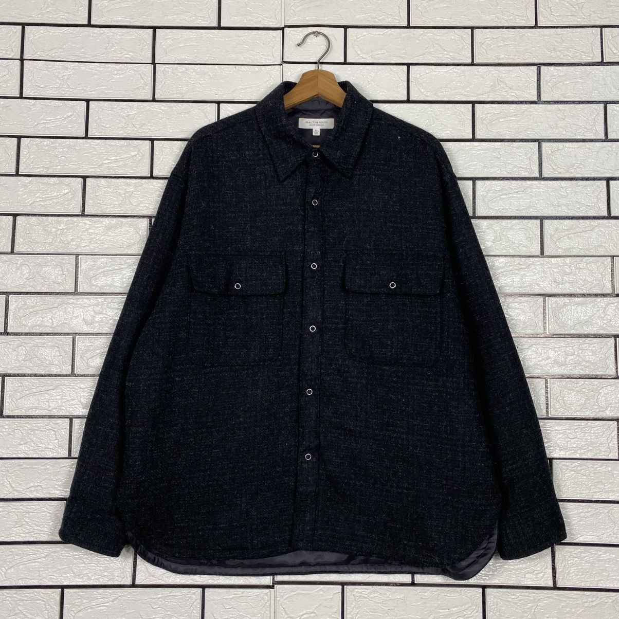 Japanese Brand Beauty & Youth United Arrow Wool Chore Jacket Issey Miyake Size US XL / EU 56 / 4 - 2 Thumbnail