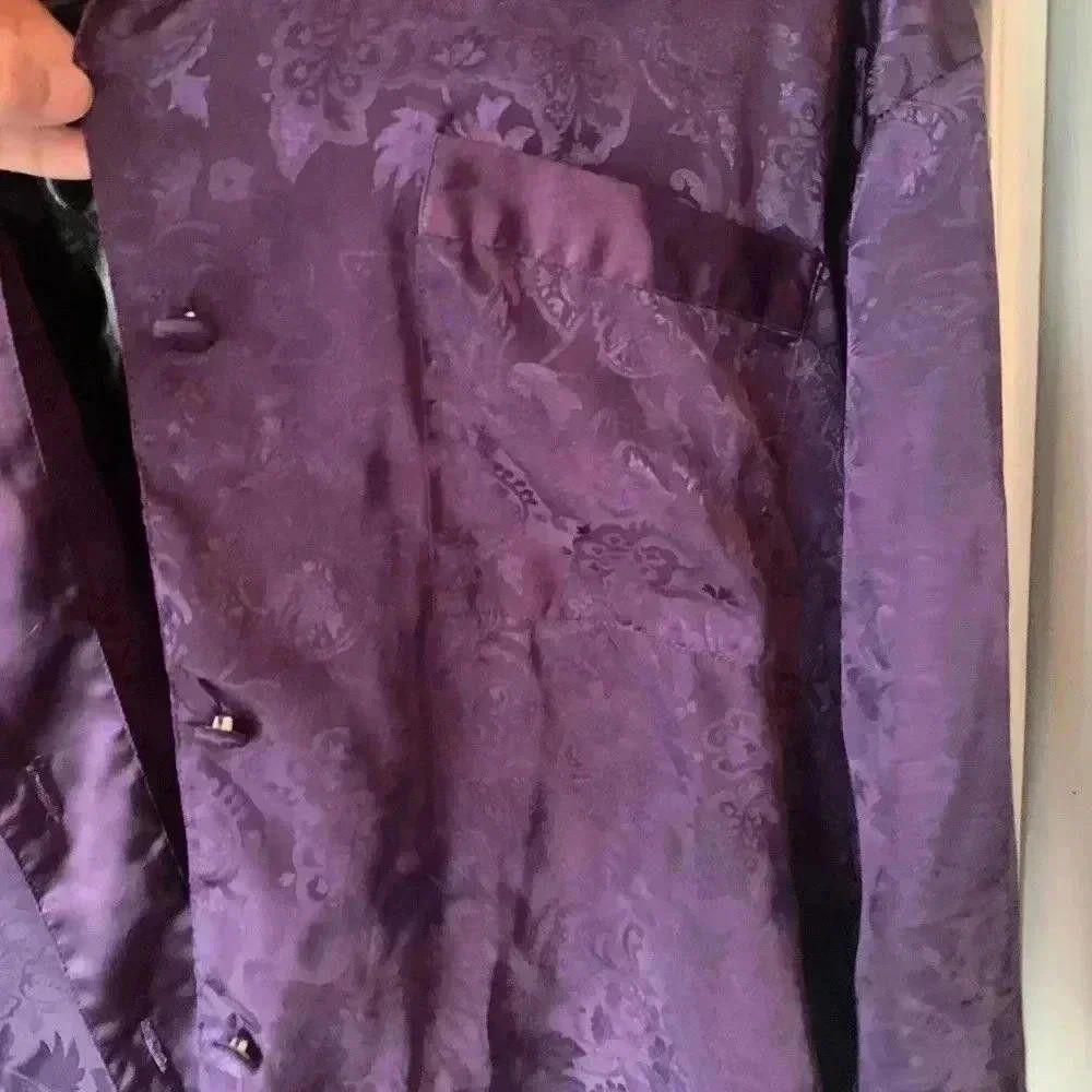 Designer Victoria's Secret Purple Satin Robe Size ONE SIZE - 2 Thumbnail