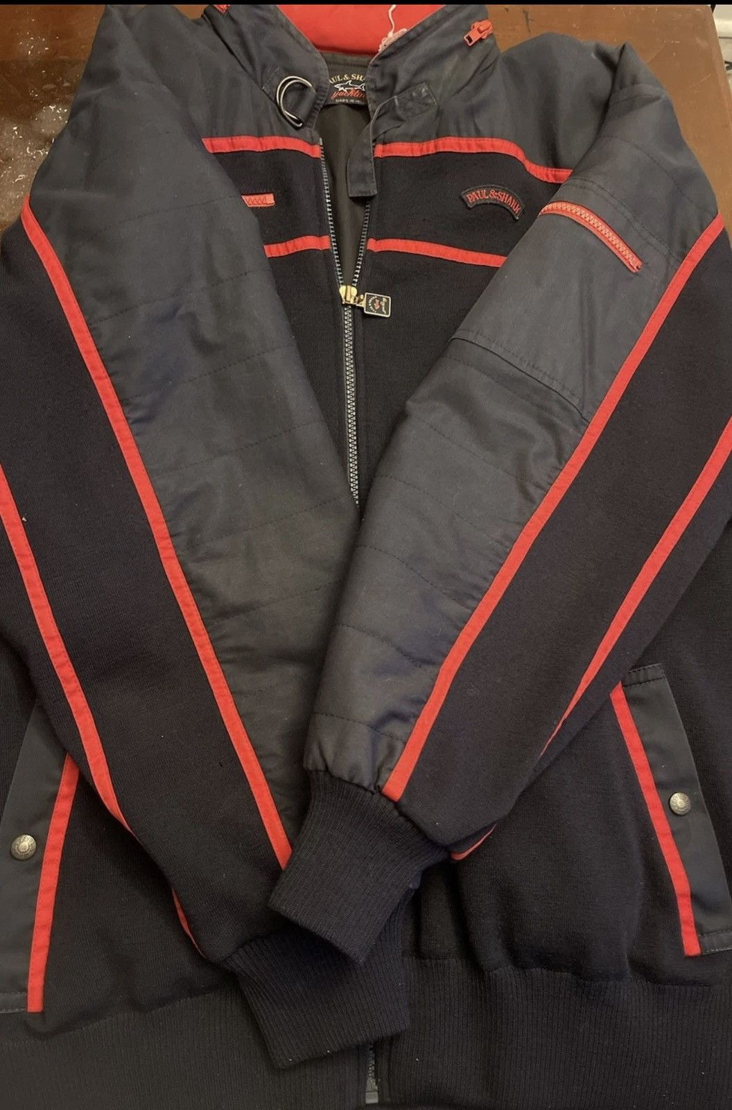 Paul & Shark Vintage Paul & Shark Yachting Harrods Italy Black Red Full Z Size US L / EU 52-54 / 3 - 5 Thumbnail