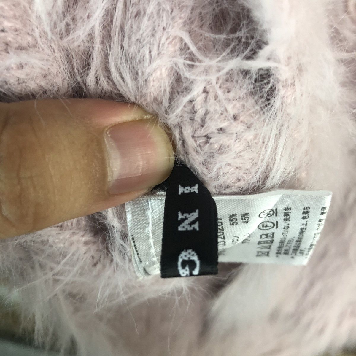 Japanese Brand DL Ingni Pink Mohair shaggy fur Knitwear #C396 Size M / US 6-8 / IT 42-44 - 18 Thumbnail