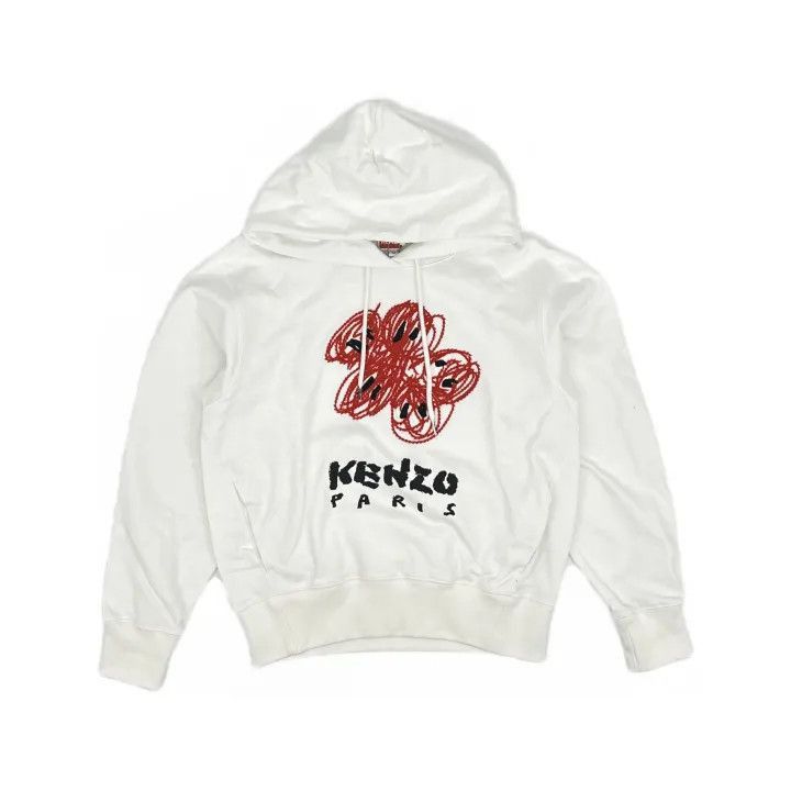 Kenzo KENZO Floral Embroidered White Hoodie -2507 Size M / US 6-8 / IT 42-44 - 2 Thumbnail
