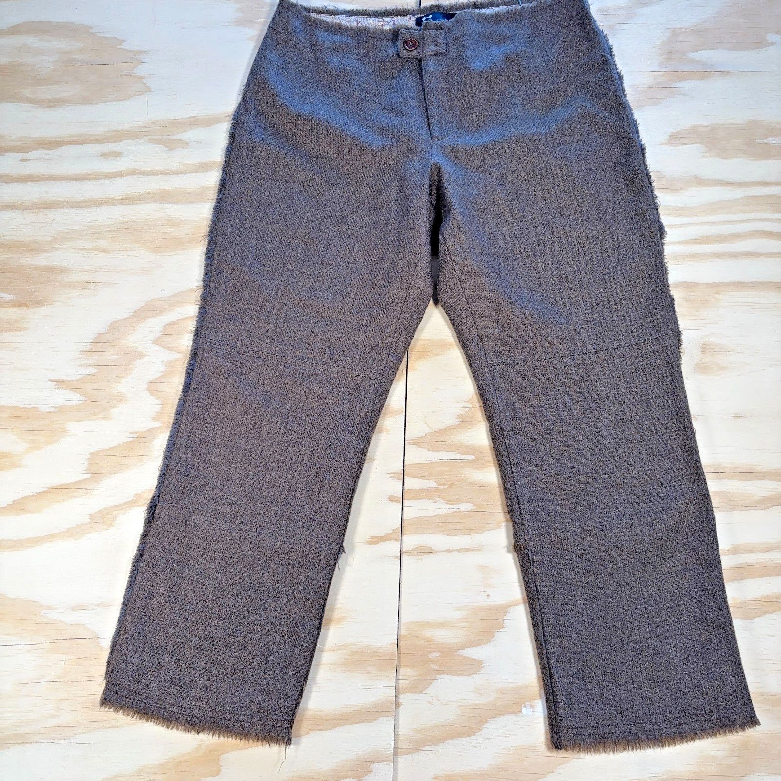 Other Rutzou Wool Fringe Pants Womens EU 40 Brown Tweed Cropped Size 30" / US 8 / IT 44 - 2 Thumbnail