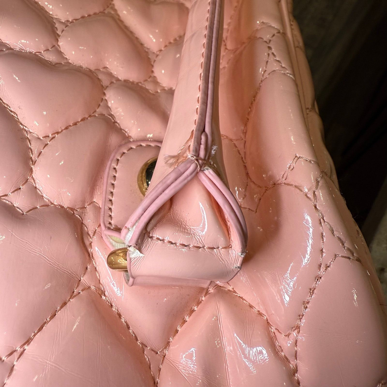 Betsey Johnson Betsey Johnson Pink Quilted Heart Handbag Size ONE SIZE - 4 Thumbnail