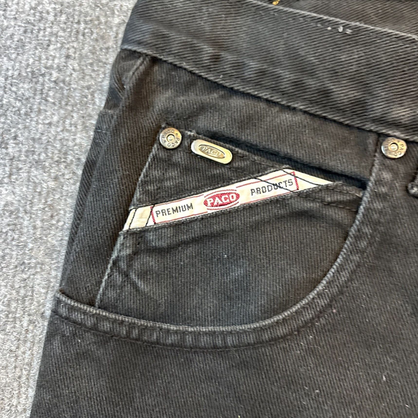 Vintage VINTAGE Paco SPORT Internationals Jeans Denim Black Relaxed Fit Men’s 40 X 33 Jeans Regular Men Distressed Pockets 33in Inseam Wide-Leg Sports Size US 40 / EU 56 - 5 Thumbnail