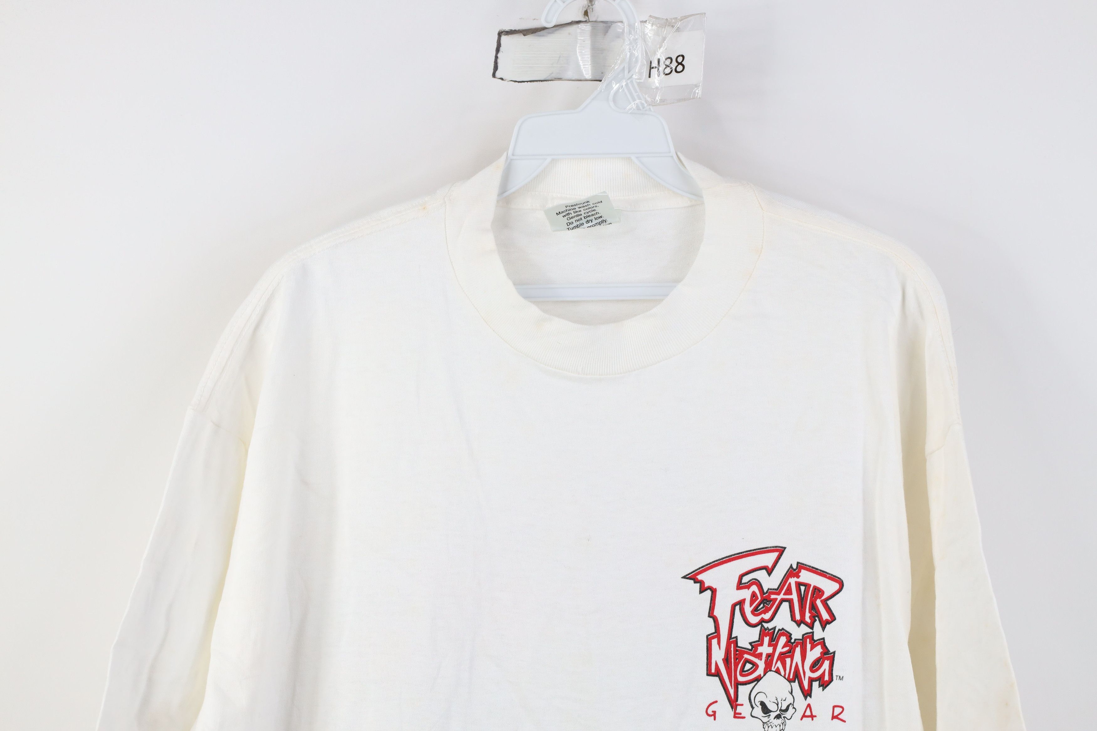 Vintage Vintage 90s Streetwear Nothing Skull T-Shirt White Cotton Size US XL / EU 56 / 4 - 2 Thumbnail